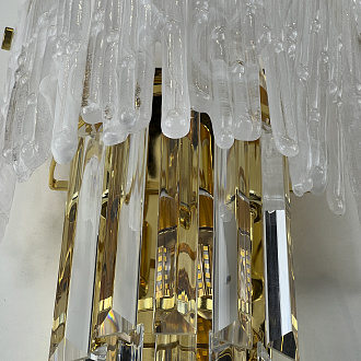 Бра Murano Glass ICE 25*25*45 см, 3*E14*40W, ImperiumLoft 44.726-0, Золотистый