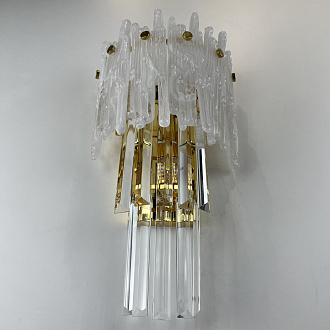 Бра Murano Glass ICE 25*25*45 см, 3*E14*40W, ImperiumLoft 44.726-0, Золотистый