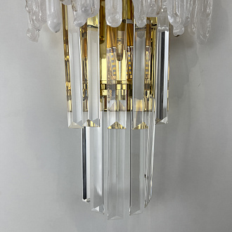 Бра Murano Glass ICE 25*25*45 см, 3*E14*40W, ImperiumLoft 44.726-0, Золотистый