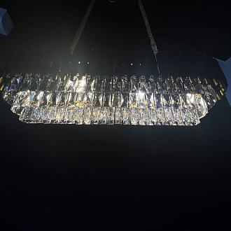 Подвесная люстра Empire Black Rectangular Chandelier Crystal 100*30*32 см, 6*E14*40W, ImperiumLoft 40.2893, Золотистый