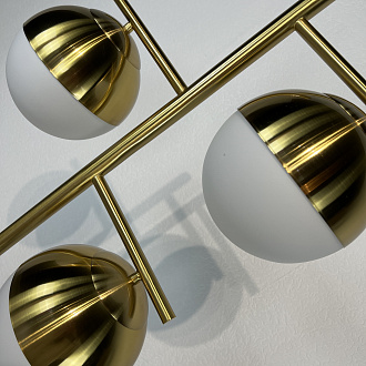 Торшер Geneva Glass Floor Lamp Triple 28*28*163 см, 3*E27*60W, ImperiumLoft 41.114-0, Белый, Латунь
