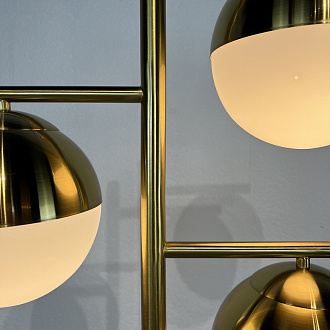 Торшер Geneva Glass Floor Lamp Triple 28*28*163 см, 3*E27*60W, ImperiumLoft 41.114-0, Белый, Латунь