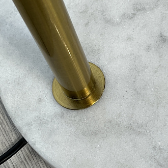 Торшер Geneva Single Glass Globe Floor Lamp *39*147 см, 1*E27*60W, ImperiumLoft 41.115-0, Белый, Латунь