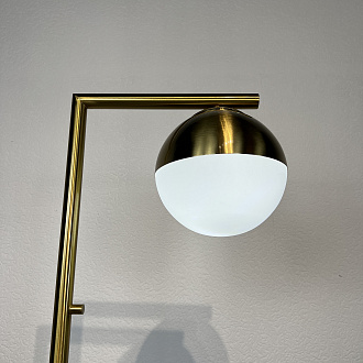 Торшер Geneva Single Glass Globe Floor Lamp *39*147 см, 1*E27*60W, ImperiumLoft 41.115-0, Белый, Латунь