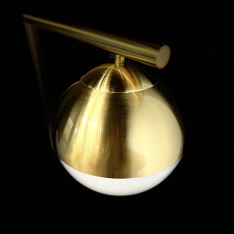 Торшер Geneva Single Glass Globe Floor Lamp *39*147 см, 1*E27*60W, ImperiumLoft 41.115-0, Белый, Латунь