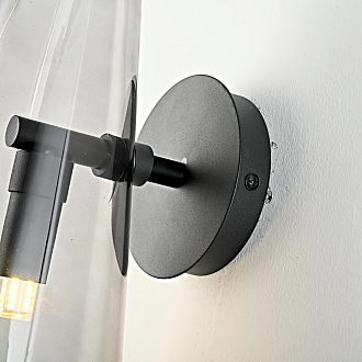 Бра Доми Sconce Smoky 13*13*26 см, 1*G9*40W, ImperiumLoft 44.1074-0, Чёрный