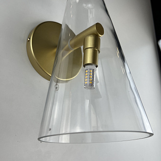Бра Доми Sconce Transparent 22*19*19 см, 1*G9*40W, ImperiumLoft 44.1075-0, Золотистый