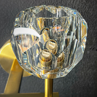 Бра Boule de Cristal Double Sconce Brass 16*13*22 см, 2*G9*40W, ImperiumLoft 44.233, Бронзовый