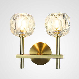 Бра Boule de Cristal Double Sconce Brass 16*13*22 см, 2*G9*40W, ImperiumLoft 44.233, Бронзовый