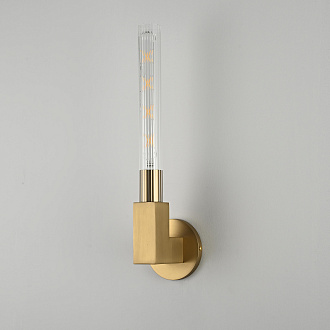 Бра CANELLE wall lamp SINGLE Sconces 11*11*48 см, 1*E27*60W, ImperiumLoft 44.319, Латунь
