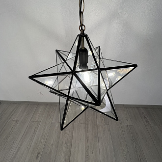 Люстра Black Star Clear Glass 40 см 40*40*42 см, 1*E27*60W, ImperiumLoft 101314-26, Чёрный