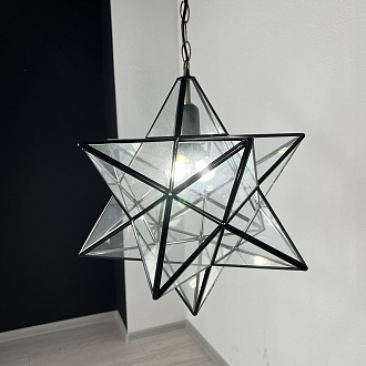 Люстра Black Star Clear Glass 40 см 40*40*42 см, 1*E27*60W, ImperiumLoft 101314-26, Чёрный