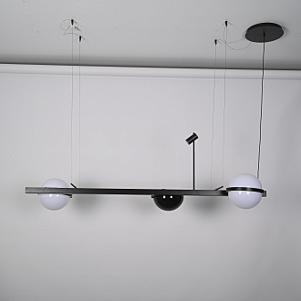 Реечный подвесной светильник PALMA Wall lamp 2 шара + 1 вазон горизонтальная 150*48*47 см, 3*LED*10, 2W, 3000, 4000, 5000K, ImperiumLoft 22.93726, Серый