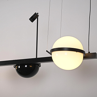 Реечный подвесной светильник PALMA Wall lamp 2 шара + 1 вазон горизонтальная 150*48*47 см, 3*LED*10, 2W, 3000, 4000, 5000K, ImperiumLoft 22.93726, Серый
