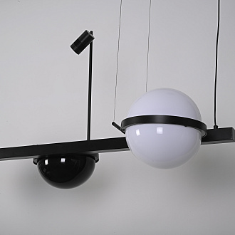 Реечный подвесной светильник PALMA Wall lamp 2 шара + 1 вазон горизонтальная 150*48*47 см, 3*LED*10, 2W, 3000, 4000, 5000K, ImperiumLoft 22.93726, Серый