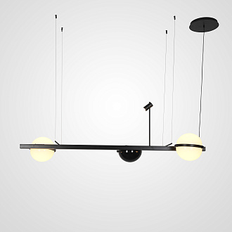 Реечный подвесной светильник PALMA Wall lamp 2 шара + 1 вазон горизонтальная 150*48*47 см, 3*LED*10, 2W, 3000, 4000, 5000K, ImperiumLoft 22.93726, Серый