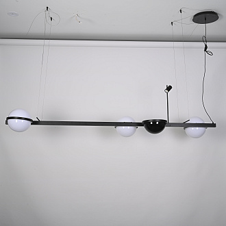 Реечный подвесной светильник PALMA Wall lamp 3 шара + 1 вазон горизонтальная 195*48*47 см, 4*LED*10, 2W, 3000, 4000, 5000K, ImperiumLoft 22.93726, Чёрный