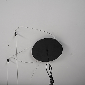 Реечный подвесной светильник PALMA Wall lamp 3 шара + 1 вазон горизонтальная 195*48*47 см, 4*LED*10, 2W, 3000, 4000, 5000K, ImperiumLoft 22.93726, Чёрный