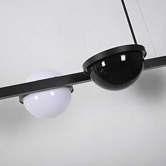 Реечный подвесной светильник PALMA Wall lamp 3 шара + 1 вазон горизонтальная 195*48*47 см, 4*LED*10, 2W, 3000, 4000, 5000K, ImperiumLoft 22.93726, Чёрный