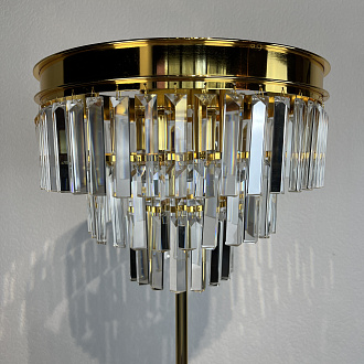 Торшер RH 1920S Odeon Clear Glass Floor Lamp GOLD 50*50*50 см, 4*E14*40W, ImperiumLoft 241415-22, Золотистый, Чёрный
