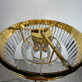 Торшер RH 1920S Odeon Clear Glass Floor Lamp GOLD 50*50*50 см, 4*E14*40W, ImperiumLoft 241415-22, Золотистый, Чёрный