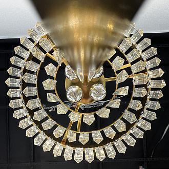Торшер RH 1920S Odeon Clear Glass Floor Lamp GOLD 50*50*50 см, 4*E14*40W, ImperiumLoft 241415-22, Золотистый, Чёрный