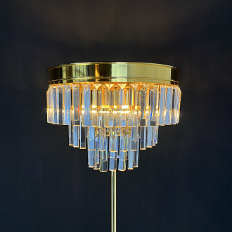 Торшер RH 1920S Odeon Clear Glass Floor Lamp GOLD 50*50*50 см, 4*E14*40W, ImperiumLoft 241415-22, Золотистый, Чёрный