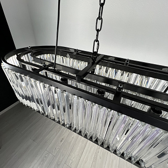Подвесная люстра RH 1920s Odeon Clear Glass Black 180 *180*25 см, 12*E14*40W, ImperiumLoft 248522-22, Чёрный