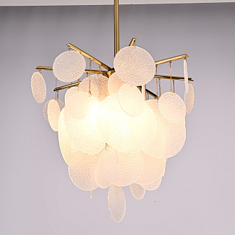 Люстра на штанге Nimbus glass D43 43*43*43 см, 6*E14*40W, ImperiumLoft 313265-22, Латунь