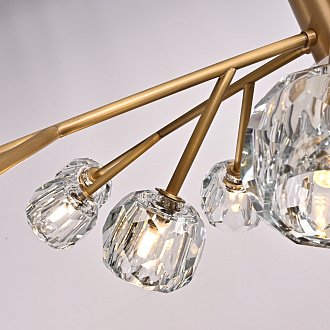 Люстра на штанге Boule De Cristal Round Chandelier 18 120*120*30 см, 18*G9*40W, ImperiumLoft 40.1218, Латунь