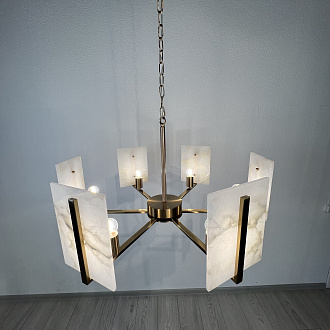 Люстра Marble square Chandelier 78*78*46 см, 6*E27*60W, ImperiumLoft 40.1233, Латунь