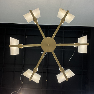 Люстра Marble square Chandelier 78*78*46 см, 6*E27*60W, ImperiumLoft 40.1233, Латунь