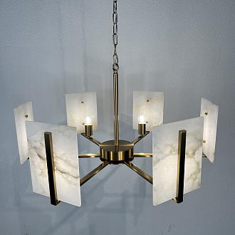 Люстра Marble square Chandelier 78*78*46 см, 6*E27*60W, ImperiumLoft 40.1233, Латунь