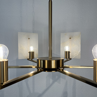 Люстра Marble square Chandelier 78*78*46 см, 6*E27*60W, ImperiumLoft 40.1233, Латунь