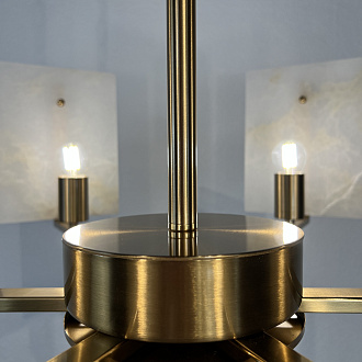 Люстра Marble square Chandelier 78*78*46 см, 6*E27*60W, ImperiumLoft 40.1233, Латунь