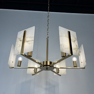 Люстра Marble square Chandelier 78*78*46 см, 6*E27*60W, ImperiumLoft 40.1233, Латунь