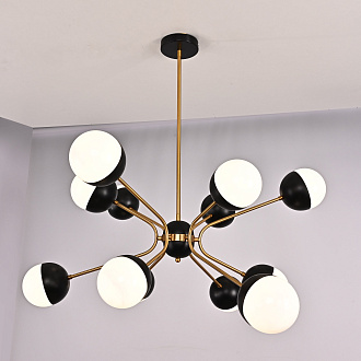 Люстра на штанге Rewire Custom Orb Chandelier in 1950 80*80*100 см, 12*LED*25W, ImperiumLoft 40.1328.MT.20.CH, Латунь