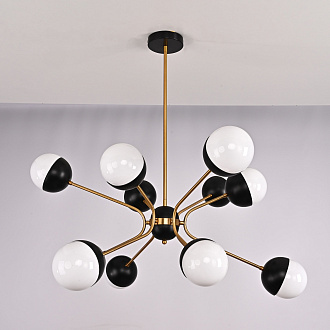 Люстра на штанге Rewire Custom Orb Chandelier in 1950 80*80*100 см, 12*LED*25W, ImperiumLoft 40.1328.MT.20.CH, Латунь