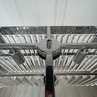Подвесная люстра RH 1920S ODEON CLEAR GLASS FRINGE chrome 94*47*47 см, 8*E14*40W, ImperiumLoft 40.1536, Хром
