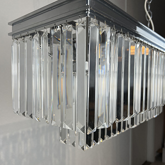 Подвесная люстра RH 1920S ODEON CLEAR GLASS FRINGE chrome 94*47*47 см, 8*E14*40W, ImperiumLoft 40.1536, Хром