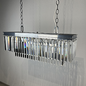 Подвесная люстра RH 1920S ODEON CLEAR GLASS FRINGE chrome 94*47*47 см, 8*E14*40W, ImperiumLoft 40.1536, Хром