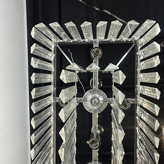 Подвесная люстра RH 1920S ODEON CLEAR GLASS FRINGE chrome 94*47*47 см, 8*E14*40W, ImperiumLoft 40.1536, Хром