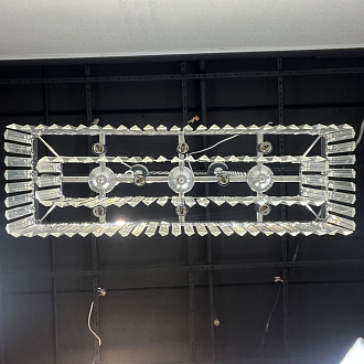 Подвесная люстра RH 1920S ODEON CLEAR GLASS FRINGE chrome 94*47*47 см, 8*E14*40W, ImperiumLoft 40.1536, Хром