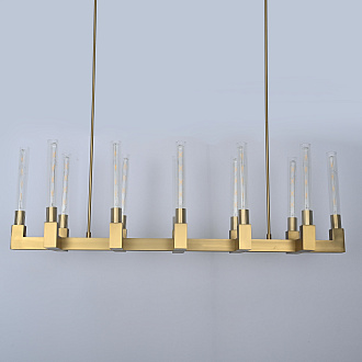 Люстра на штанге CANELLE Linear Chandelier 12 Modern Brass 139*30*43 см, 12*E27*60W, ImperiumLoft 40.1549, Латунь