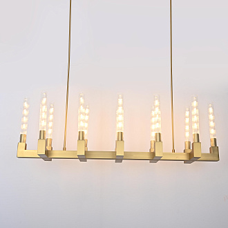 Люстра на штанге CANELLE Linear Chandelier 12 Modern Brass 139*30*43 см, 12*E27*60W, ImperiumLoft 40.1549, Латунь