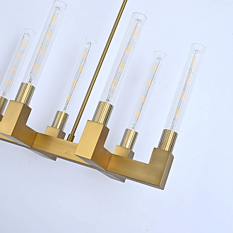 Люстра на штанге CANELLE Linear Chandelier 12 Modern Brass 139*30*43 см, 12*E27*60W, ImperiumLoft 40.1549, Латунь