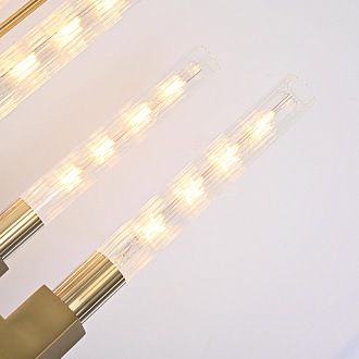 Люстра на штанге CANELLE Linear Chandelier 12 Modern Brass 139*30*43 см, 12*E27*60W, ImperiumLoft 40.1549, Латунь