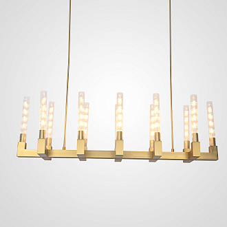 Люстра на штанге CANELLE Linear Chandelier 12 Modern Brass 139*30*43 см, 12*E27*60W, ImperiumLoft 40.1549, Латунь