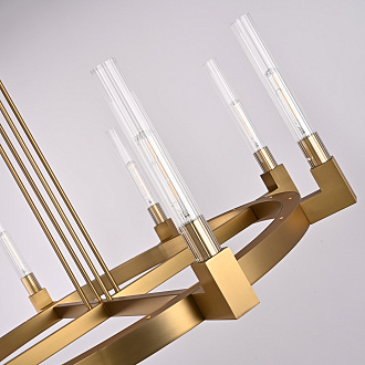 Люстра на штанге CANELLE Round Chandelier 8 Modern Brass 121*21*21 см, 8*E27*60W, ImperiumLoft 40.1550, Латунь