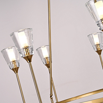 Люстра на штанге TORCHE DE VERRE Round Chandelier 8 116*116*50 см, 8*G9*40W, ImperiumLoft 40.1551, Латунь